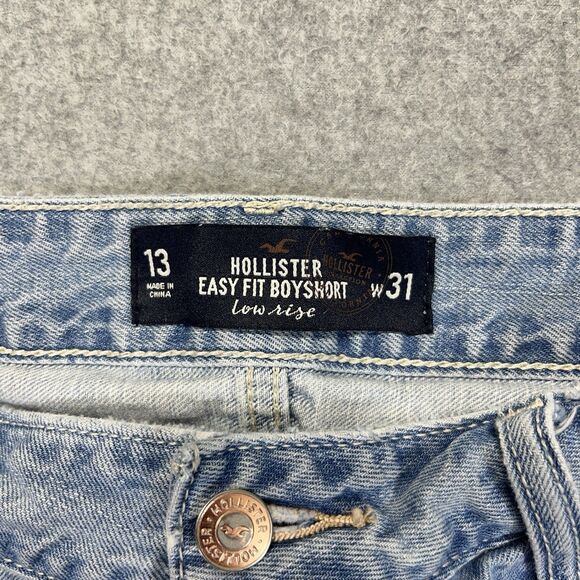 Hollister Easy Fit Boyshort Shorts Women’s 31 Low Rise Light Wash Button Fly - Picture 4 of 15